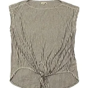 Max Studio Tops Max Studio Cotton Striped Front Knot Sleeveless Shirt Size Xl Rn 58822 Poshmark